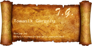 Tomasik Gergely névjegykártya